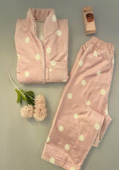 بيچامة "Dotty Blush" قطيفة هايدي وشين – كريمى × بينك