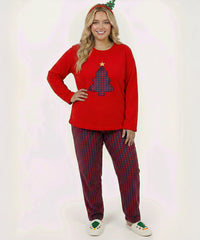 بيجامة نسائي قطيفة هايدي وشين – كريسماس شجرة