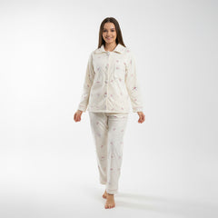 بيجامة شتوي قطيفة هايدي وشين مستورد مطبوعة – Heidi Plush Printed Winter Pajama Set