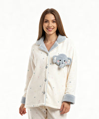 بيچامة بولار وشين مستورد – فيل رمادي