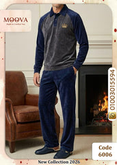 بيچامة رجالي شتوي قطيفة هايدي مستورد – أحمر و رمادي و أزرق