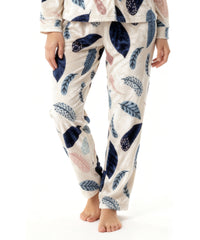 بيچامة نسائي قطيفة هايدي مستورد – بيچامة ورق شجر أزرق × روز