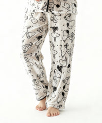 بيچامة نسائي قطيفة مضلع مستورد – بيچامة سـنـوبـي أبيض