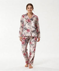 بيچامة نسائي قطيفة هايدي مستورد – بيچامة ورود بيچ × نبيتي