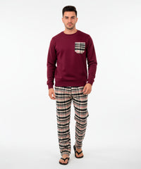 بيچامة رجالي شتوي قطيفة هايدي مستورد – بجيبة كاروهات (متوفرة بثلاث ألوان)