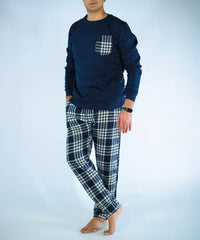 بيچامة رجالي شتوي قطيفة هايدي مستورد – بجيبة كاروهات (متوفرة بثلاث ألوان)