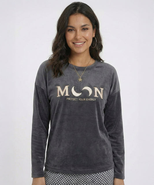 بيجامة نسائي قطيفة هايدي وشين – Moon رمادي