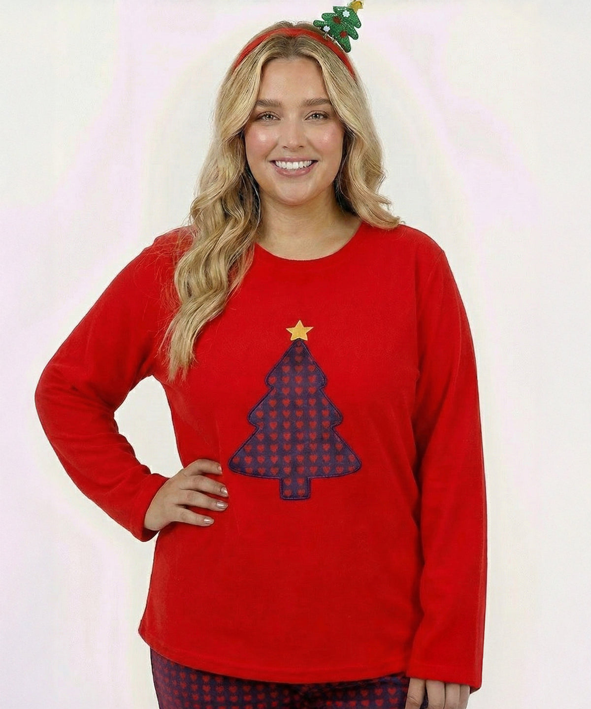 بيجامة نسائي قطيفة هايدي وشين – كريسماس شجرة