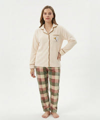 بيجامة نسائي بولار – كريمي بطّة