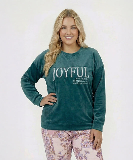 بيجامة نسائي قطيفة هايدي وشين – Joyful أخضر