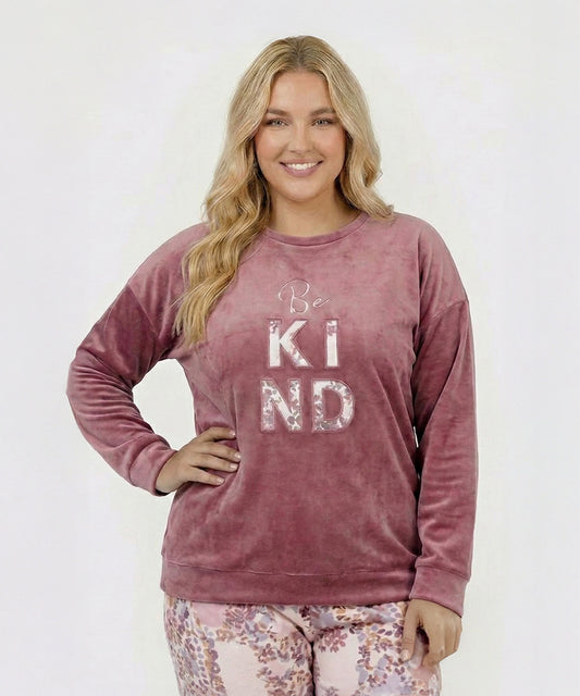 بيجامة نسائي قطيفة هايدي وشين – Be Kind روزى