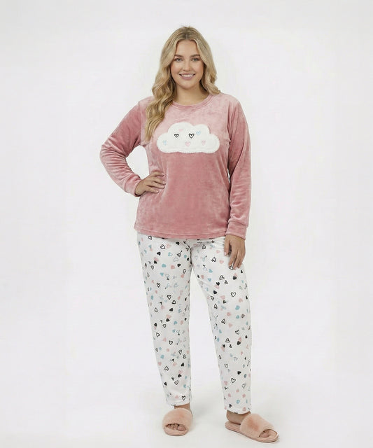 بيجامة نسائي قطيفة هايدي وشين – Cloud روزي