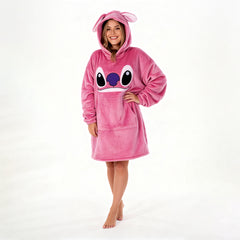 هودي بطانية بولار وشين مستورد بتصميم كارتوني – Plush Hoodie Blanket