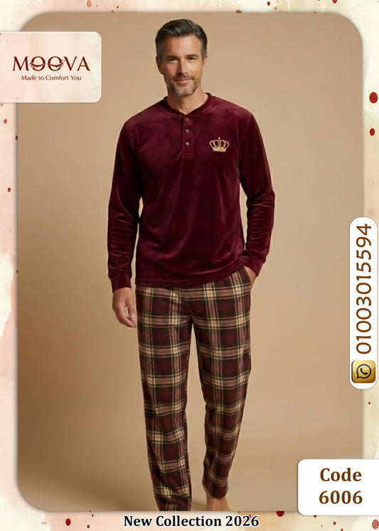 بيچامة رجالي شتوي قطيفة هايدي مستورد – أحمر و أسود و أزرق